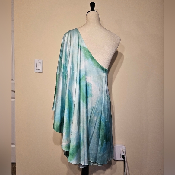 Aidan by Aidan Mattox NWOT Tie-Dye One-Shoulder Minidress Size 12 - Picture 4 of 6